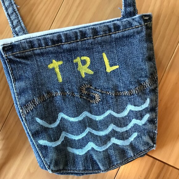 Handmade Crossbody Bag: Recycled Denim Cell Phone Holder, Table Rock Lake Pouch - Picture 7 of 11